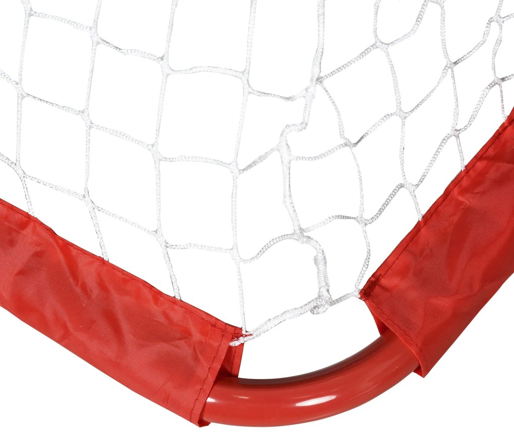 HOMCOM Σετ τερμάτων ποδοσφαίρου, 2 αναδιπλούμενα μίνι τέρματα, μεταλλικό πλαίσιο, συμπεριλαμβανομένων εργαλείων, 90 x 36 x 60 cm, Κόκκινο