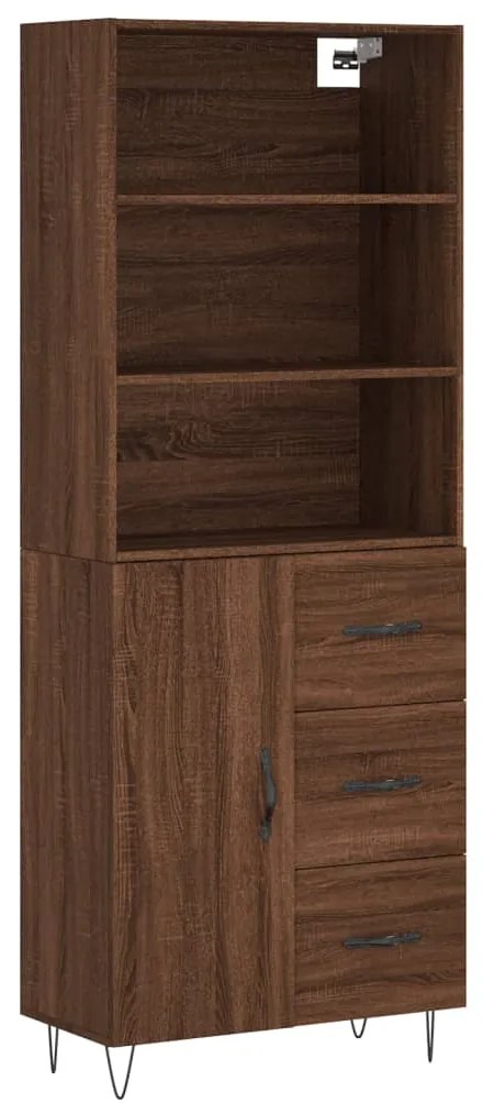 vidaXL Ντουλάπι Καφέ Δρυς 69,5 x 34 x 180 εκ. από Επεξεργασμένο Ξύλο
