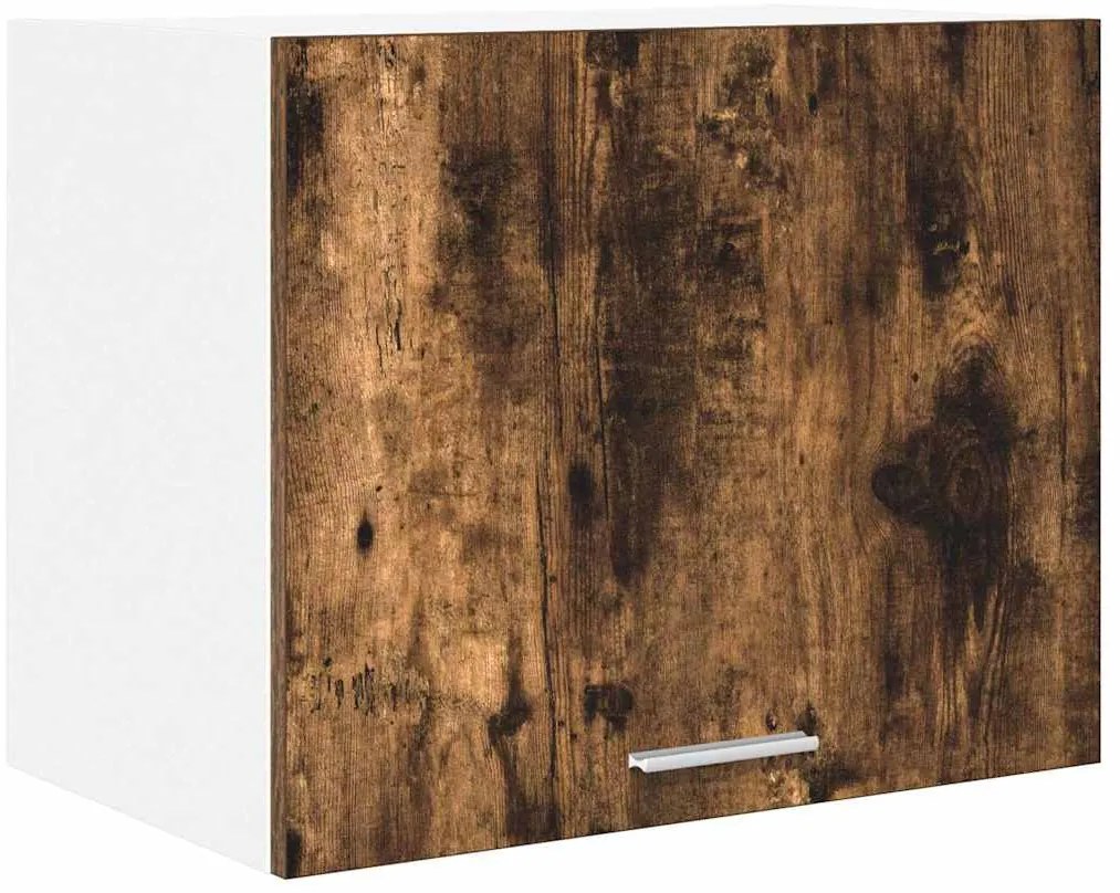 vidaXL Κρεμαστό ντουλάπι με αποθήκευση 2 pcs Καπνιστός Δρυς και Λευκό