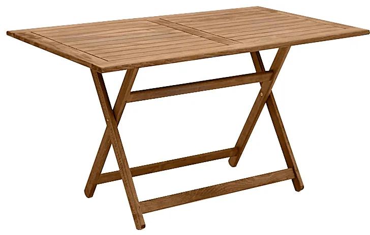 Τραπέζι πτυσσόμενο Klara Megapap από ξύλο οξιάς σε χρώμα καρυδί εμποτισμού 140x80x71εκ. - 0034198