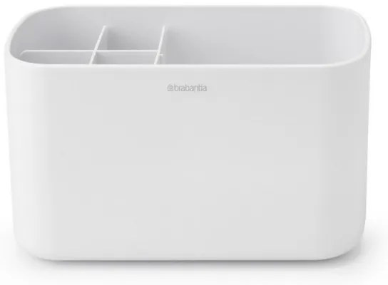 Κουτί αξεσουάρ μπάνιου Brabantia ReNew 1003494, Ανθεκτικό στη διάβρωση, Εσωτερικό διαχωριστικό, Αντιολισθητική βάση, Λευκό