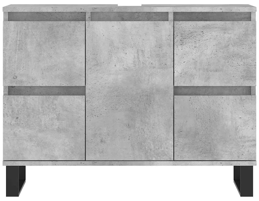 vidaXL Ντουλάπι Μπάνιου Γκρι Σκυροδέματος 80x33x60 εκ. Επεξ. Ξύλο