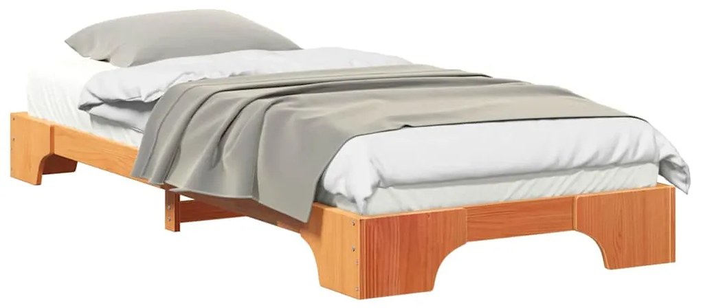 vidaXL Κρεβάτι δαπέδου με αποθήκευση Καφέ 100 x 220 cm ξύλο