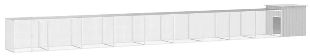 vidaXL Κοτέτσι - Κλουβί Γκρι 1000x91x100 εκ. από Γαλβανισμένο Χάλυβα