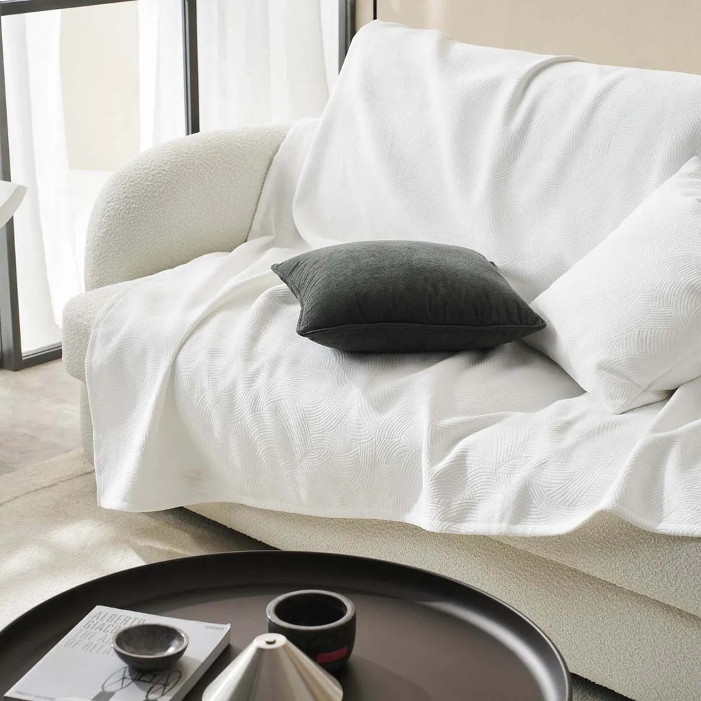 Ριχτάρι Πολυθρόνας Βελουτέ (180x180) Gofis Home Nimbus Polar White 447/26