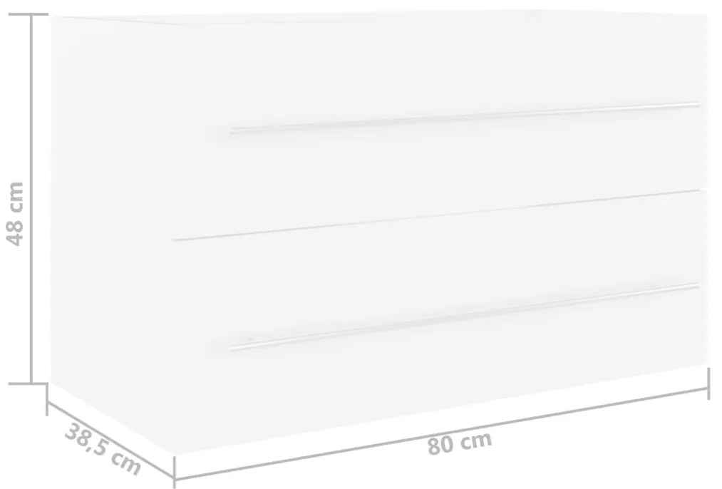 vidaXL Ντουλάπι Νιπτήρα Λευκό 80 x 38,5 x 48 εκ. από Επεξ. Ξύλο