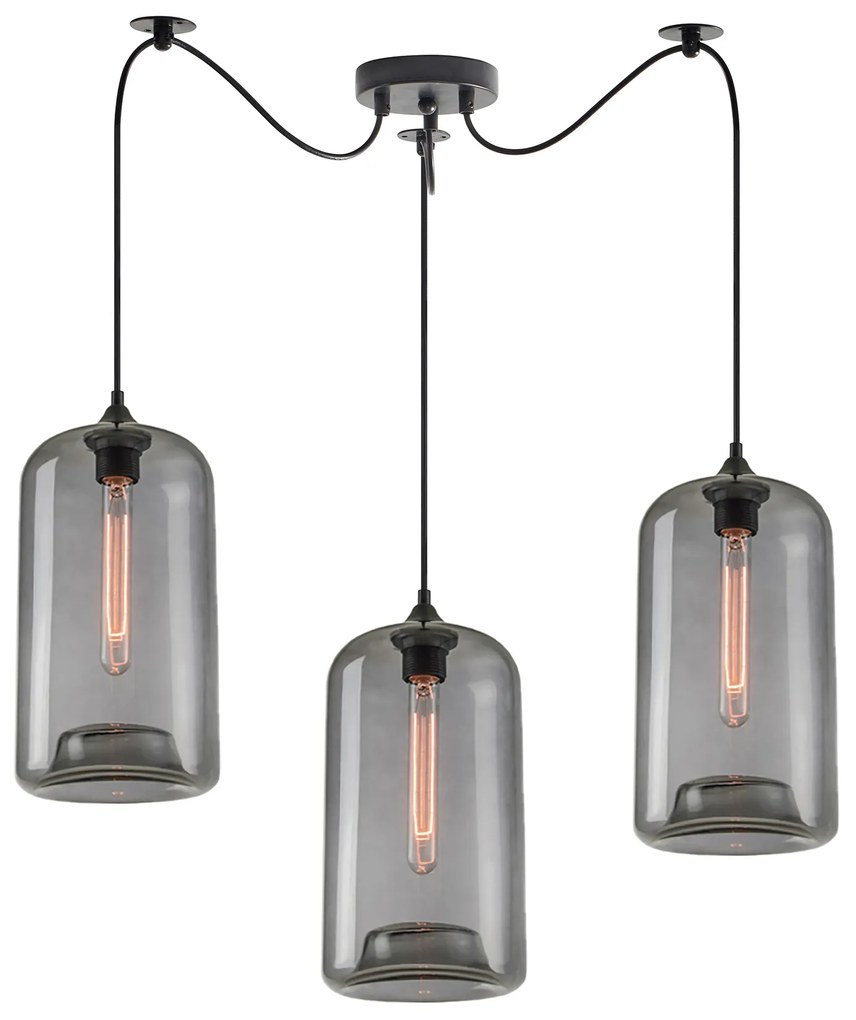 Φωτιστικό Οροφής  SE21-SM-19-30-BL3+ FEINT Smoked Glass Pendant+ - 51W - 100W - 77-8787