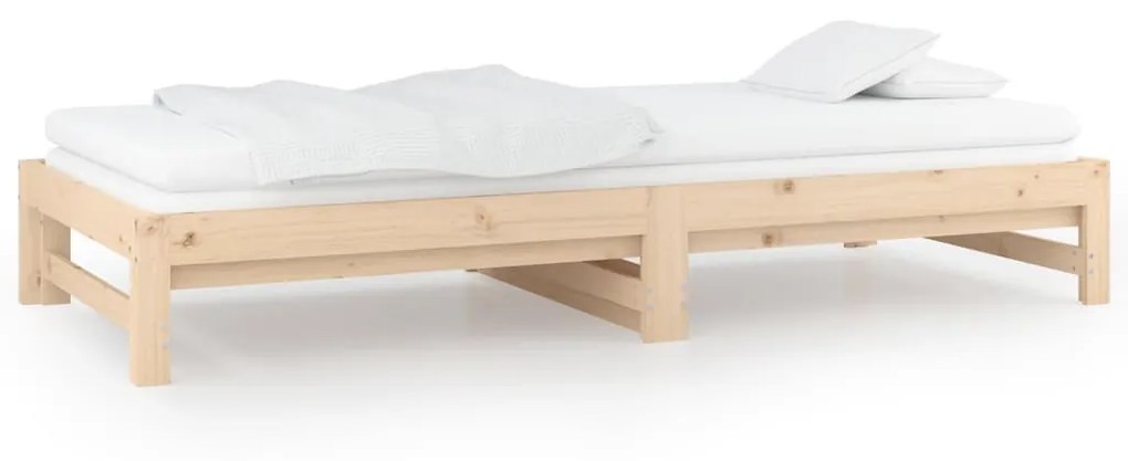vidaXL Καναπές Κρεβάτι Συρόμενος 2x(90x190) εκ. Μασίφ Ξύλο Πεύκου