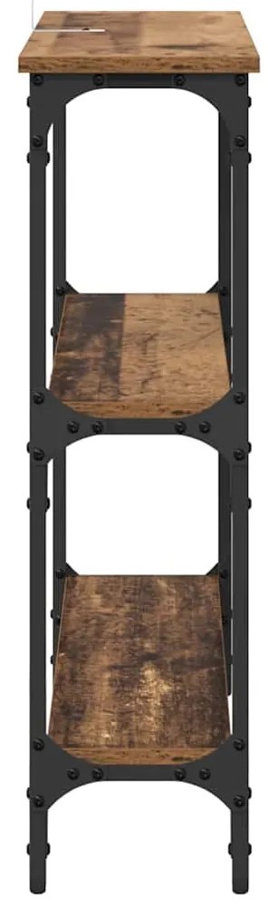 vidaXL Τραπέζι κονσόλας με ράφι Παλαιό ξύλο 75 x 22.5 x 75 εκ