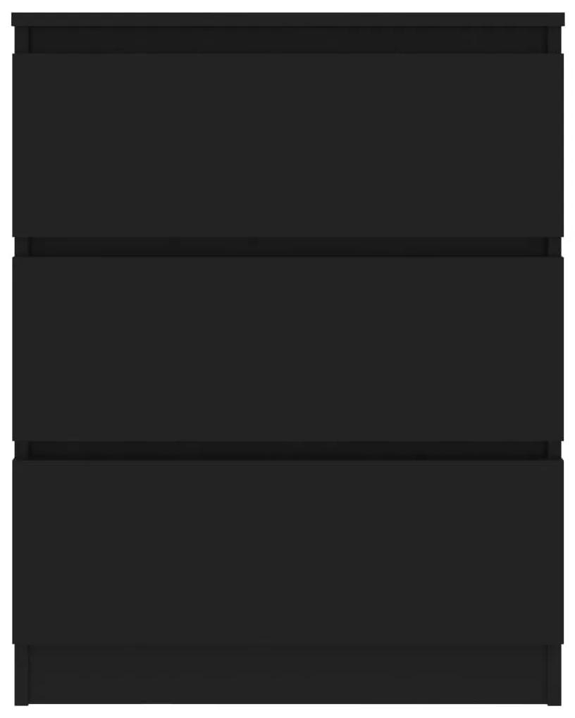 Συρταριέρα Μαύρη 60x35x76 εκ. από Επεξεργασμένο Ξύλο - Μαύρο