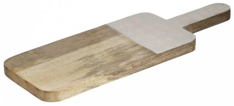 Inart Δίσκος Κοπής Εμαγιέ Ξύλινος Από Μάνγκο 45x15x2cm Φυσικό-Λευκό 3-60-803-0004