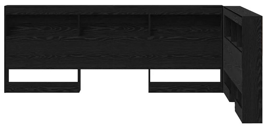 vidaXL Κεφαλάρι Αποθήκης με ράφι Μαύρη Οξυά 120 cm Επεξεργασμένο ξύλο