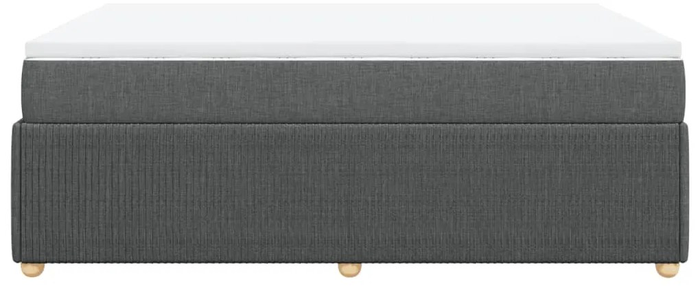 vidaXL Κρεβάτι Boxspring με Στρώμα Σκούρο Γκρι 140x200 εκ Υφασμάτινο