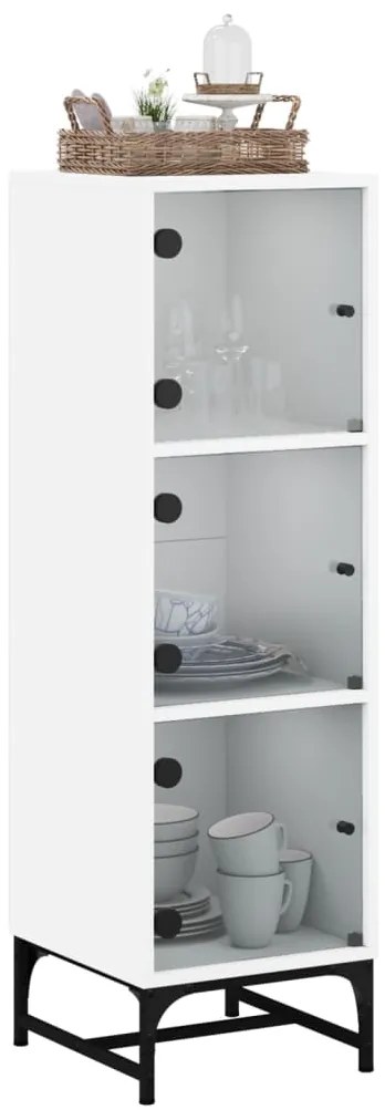 vidaXL Ντουλάπι Λευκό 35 x 37 x 120 εκ. με Γυάλινες Πόρτες