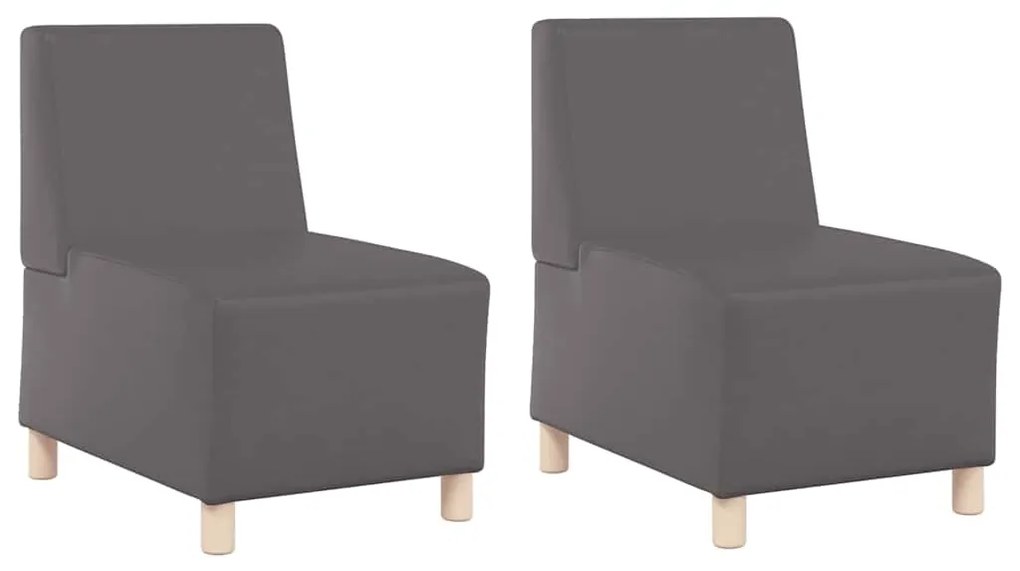 vidaXL Μοναδικός Καναπές χωρίς Χερούλια 2 pcs Γκρι 55 x 74 x 82 εκ.