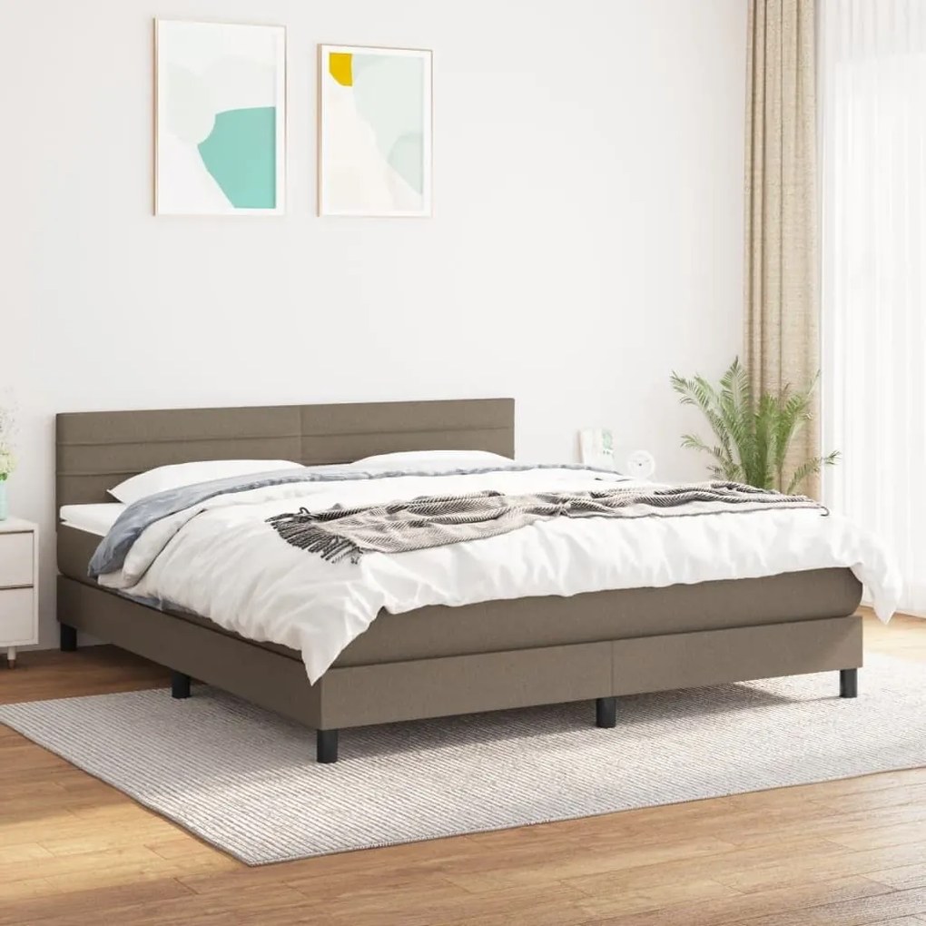 ΚΡΕΒΑΤΙ BOXSPRING ΜΕ ΣΤΡΩΜΑ TAUPE 180X200 ΕΚ. ΥΦΑΣΜΑΤΙΝΟ 3140157