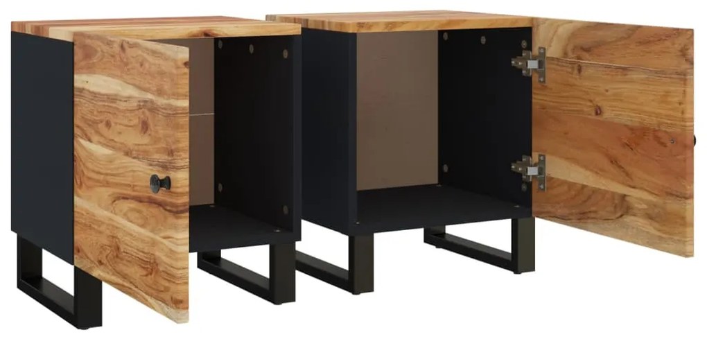 vidaXL Κομοδίνα 2 τεμ. 40 x 33 x 46 εκ. από Μασίφ Ξύλο Ακακίας