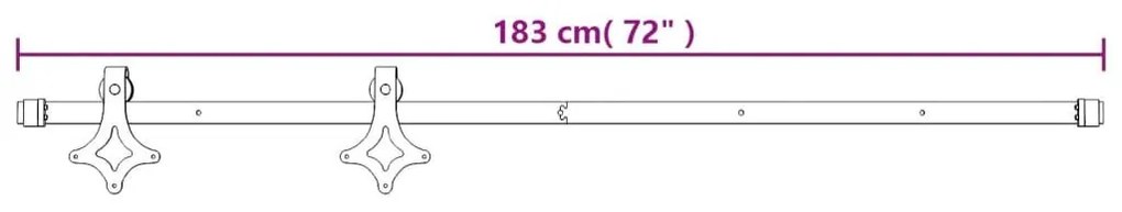 Συρόμενη Μεσόπορτα με Μηχανισμό 80 x 210 εκ. Μασίφ Ξύλο Πεύκου - Καφέ