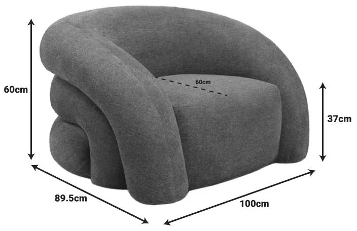 Πολυθρόνα Lexy κρεμ ύφασμα 99x88x62εκ 100x89.5x60 εκ.