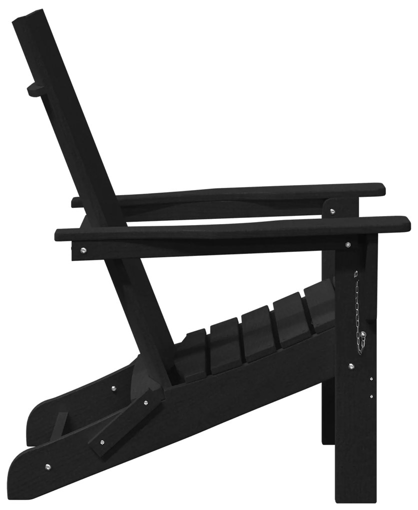 vidaXL Αναδιπλούμενη Καρέκλα Adirondack Μαύρη 74.5x80.5x90 cm HDPE
