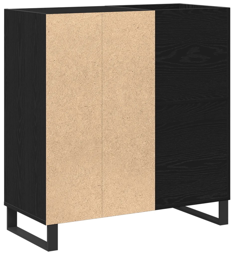 vidaXL Ντουλάπα Δίσκων Μαύρης Οξυάς 84.5 x 38 x 90 εκ Επεξεργασμένο Ξύλο