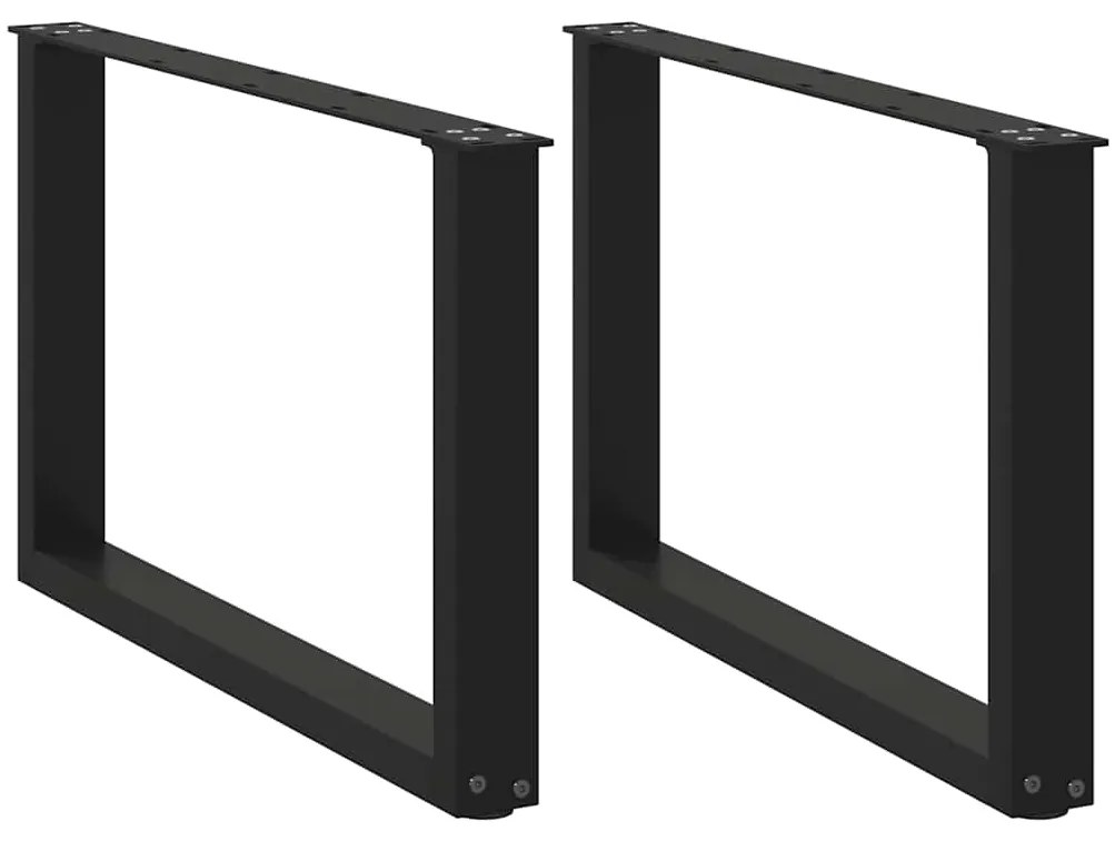 Πόδια Τραπεζιού Σαλονιού σε Σχήμα U 2 τεμ. Μαύρο 60x(42-43) εκ. Ατσάλι