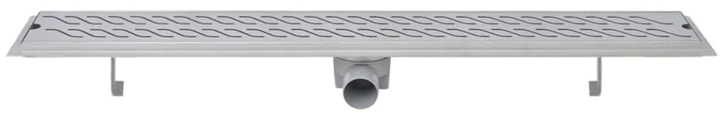 vidaXL Σιφόνι Ντουζιέρας Γραμμικό με Κύματα 930x140 χιλ. Ανοξ. Ατσάλι