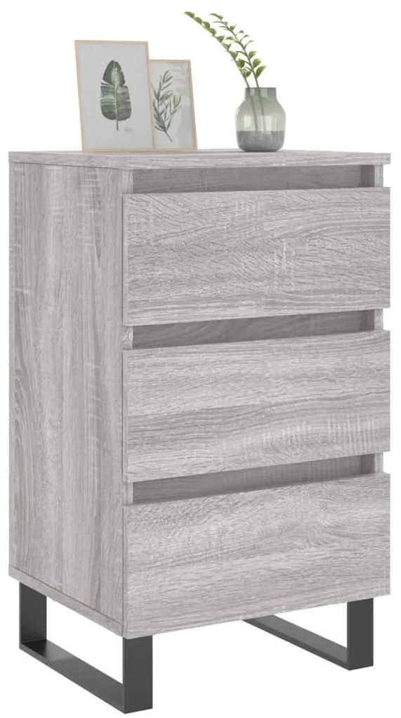 vidaXL Κομοδίνα 2 τεμ. Γκρι Sonoma 40x35x69 εκ. από Επεξεργασμένο Ξύλο