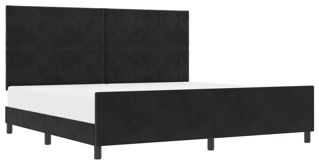 vidaXL Μαύρο Βελούδινο Κρεβάτι 200x200 εκ