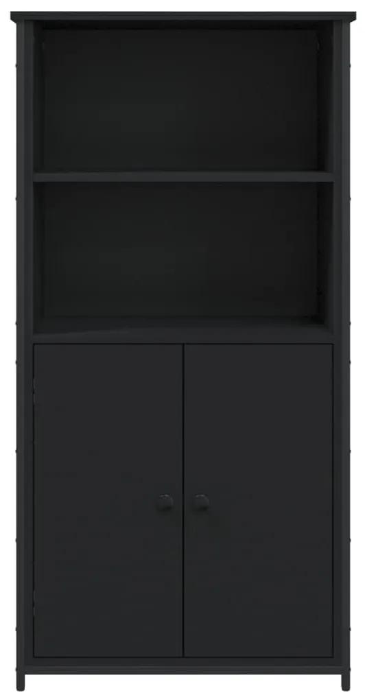 Ντουλάπι Μαύρο 62x36x121,5 εκ. από Επεξεργασμένο Ξύλο - Μαύρο