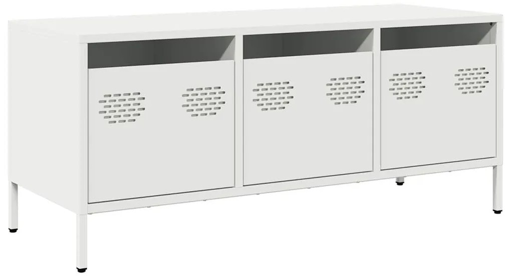 vidaXL Έπιπλο Τηλεόρασης Λευκό 101,5x39x43,5 εκ. Ατσάλι Ψυχρής Έλασης