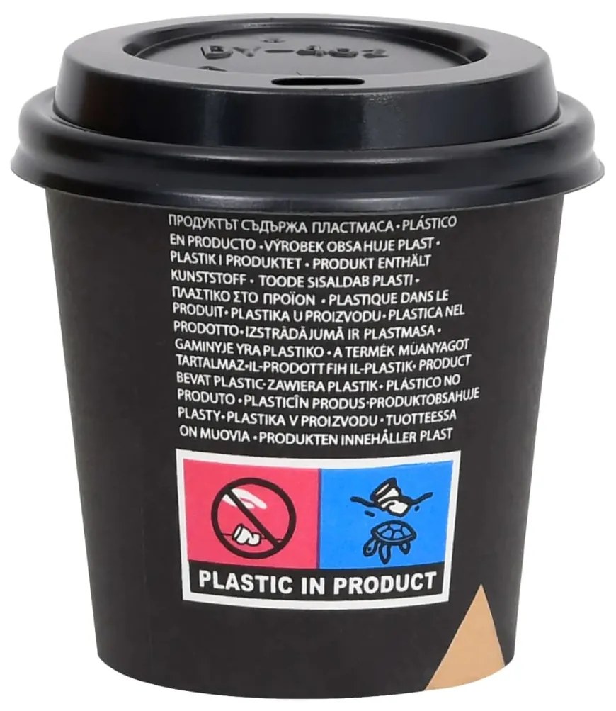 vidaXL Ποτήρια Καφέ Χάρτινα με Καπάκια 120 ml 1000 Τεμάχια Μαύρα