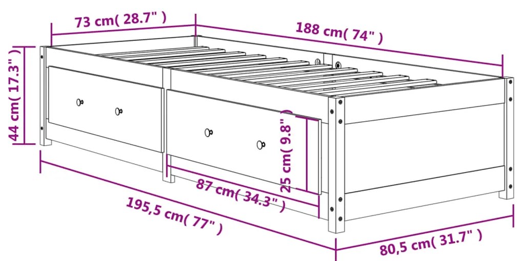 ΚΑΝΑΠΕΣ ΚΡΕΒΑΤΙ ΚΑΦΕ ΚΕΡΙΟΥ 75 X 190 ΕΚ. ΑΠΟ ΜΑΣΙΦ ΞΥΛΟ ΠΕΥΚΟΥ 844480