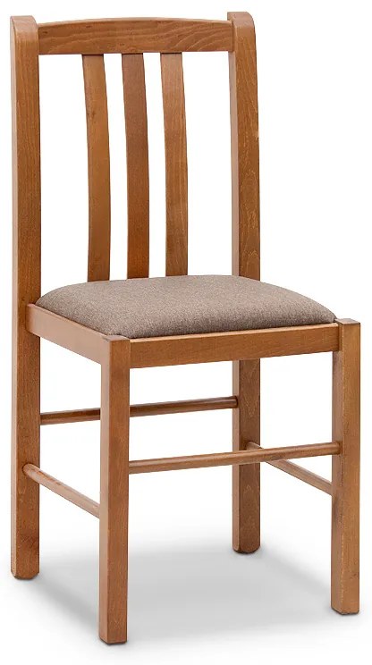 0228344 Καρέκλα τραπεζαρίας Derry Megapap από μασίφ ξύλο οξιάς χρώμα καρυδί 42x42x90εκ. Ξύλο, 1 Τεμάχιο