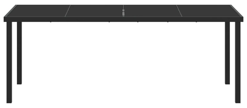 vidaXL Κήπος Τραπέζι Μαύρο 200x80x73 εκ Γυαλί ανθεκτικό στη θερμότητα