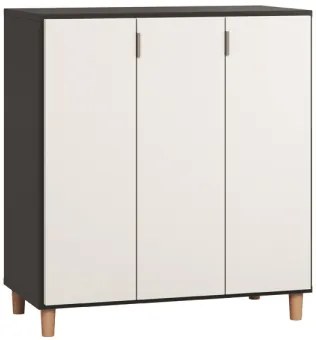 Μπουφές Simple ψηλός-Μαύρο - Λευκό - 90.00Χ45.00Χ99.50cm