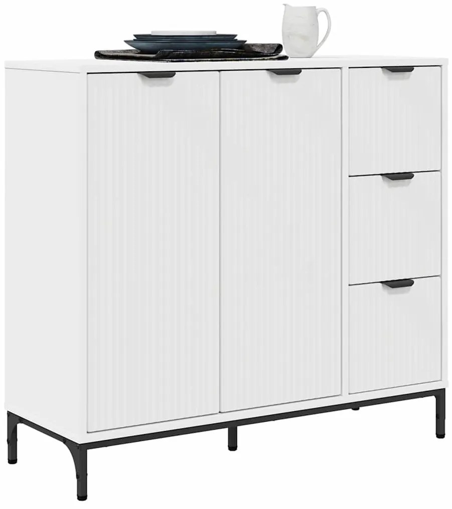 vidaXL Πλαϊνό γραφείο Λευκό 89.5 x 33 x 82 εκ. Επεξεργασμένο ξύλο