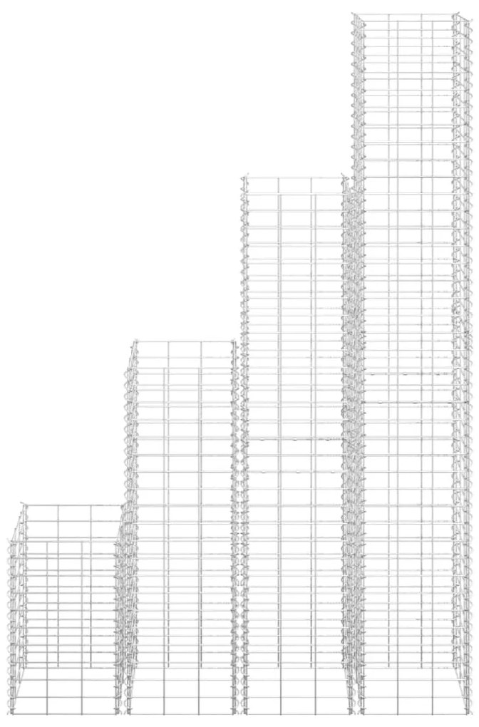 vidaXL Συρματοκιβώτια-Γλάστρες Υπ. 4τεμ 30x30x50/100/150/200εκ Σιδερ.