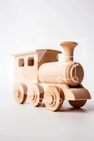 Intra Συλλεκτικό Ξύλινο Παζλ Plywood  4mm - Ξύλινο παιχνίδι τρένο σε άσπρο φόντο - φωτογραφία αρχείου Σε Ξύλινο Κουτί - Διαστάσεις: 10x10 cm – 25 κομμάτια