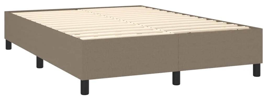 vidaXL Κρεβάτι Boxspring με Στρώμα Taupe 140x190 εκ. Υφασμάτινο