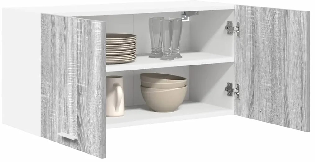 vidaXL Κρεμαστό ντουλάπι με αποθήκευση Γκρίζο Σονομα 80 x 31 x 40 εκ