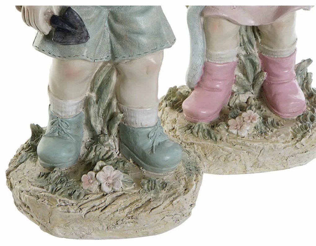 Διακοσμητική Φιγούρα DKD Home Decor Μπλε Ροζ Ρητίνη Παιδί (18 x 15 x 41 cm) (2 pcs)