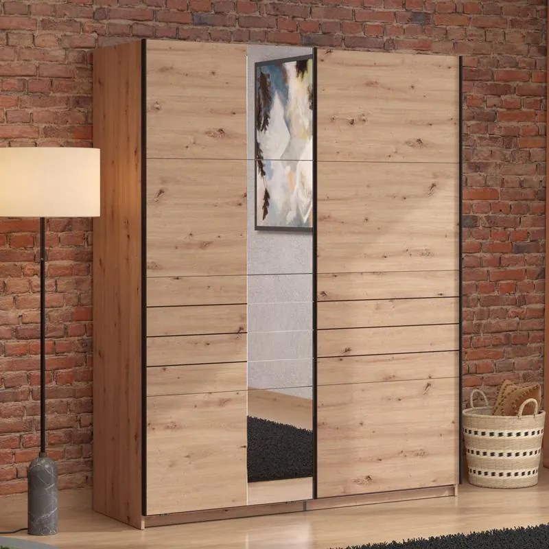 Ντουλάπα Συρόμενη VEYMONT 150 OG με Καθρέπτη Artisan oak 146x61x218εκ. 146x61x218 εκ.