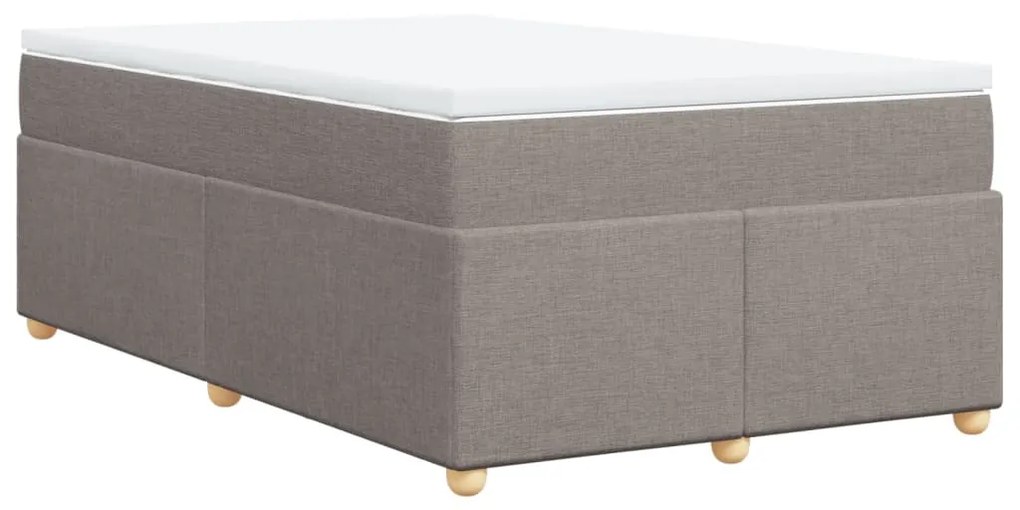 vidaXL Κρεβάτι Boxspring με Στρώμα Taupe 120x190 εκ. Υφασμάτινο