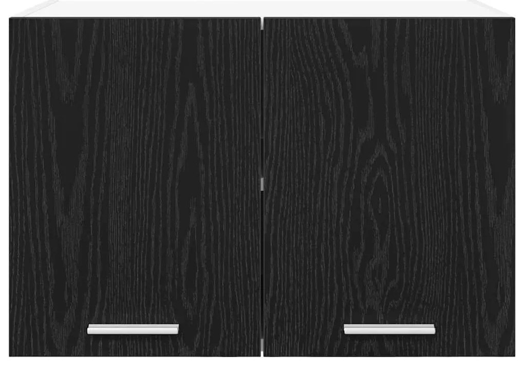 vidaXL Κρεμαστό ντουλάπι με πόρτα Riga 2 pcs Μαύρος Δρυς και Λευκό