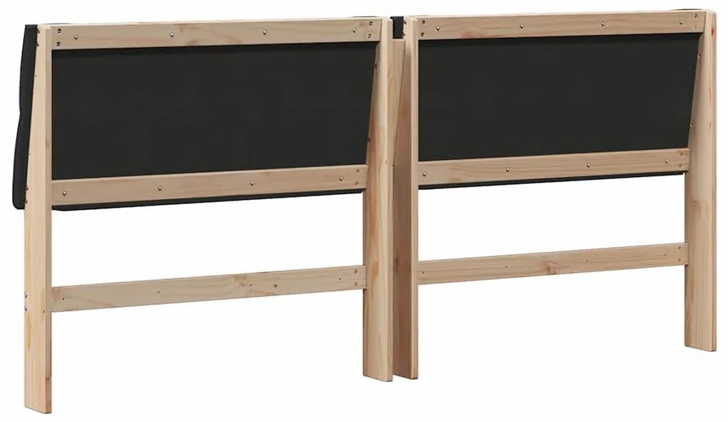 vidaXL Ταπετσαρισμένο κεφαλάρι Μαύρο 200 cm Στερεά ξυλεία πεύκου