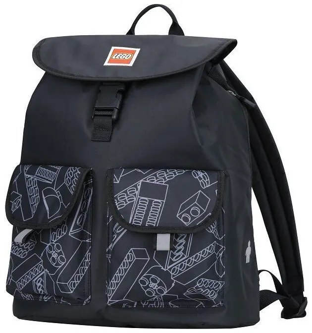 LEGO® TRIBINI HAPPY ΣΑΚΙΔΙΟ ΠΛΑΤΗΣ ΜΕΓΑΛΟ ΜΑΥΡΟ/ΓΚΡΙ- 20132-1939