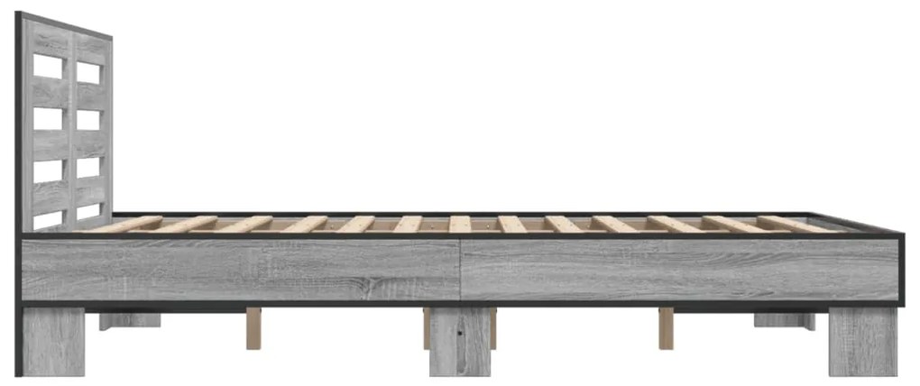 vidaXL Πλαίσιο Κρεβατιού Γκρι Sonoma 120x200 εκ. Επεξ. Ξύλο & Μέταλλο
