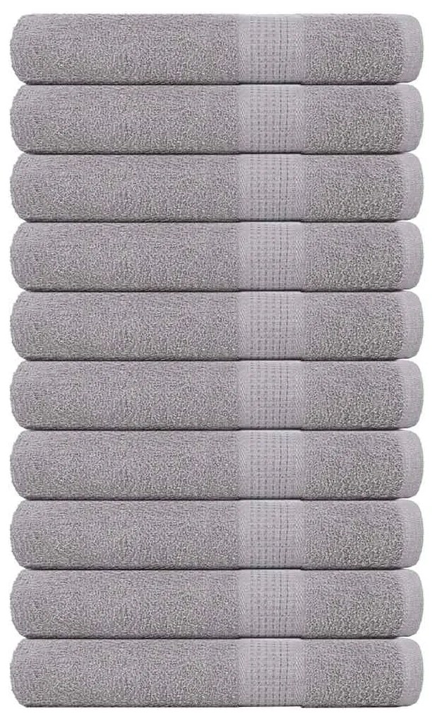 Πετσέτες 10 τεμ. FROGN Γκρι 100x200 εκ. 100% Βαμβάκι