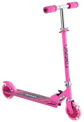 VEVOR Kick Scooter for Kids Ages 3+, 2-Wheel Toddler Scooter with Light-Up Wheels, Adjustable Height Handlebar, Wide Anti-Slip Deck, Foldable Lightweight Frame for Boys and Girls up to 49.9 kg, Pink